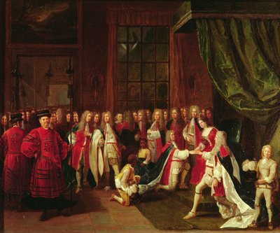 Queen Anne and the Knights of Garter, c.1720s by Pierre Angelis or Angillis